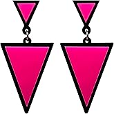 Fuvirou Acrylic Geometric Earrings for Women Girls Retro Fashion Acrylic Triangle Dangle Drop Earrings Resin Colourful Neon Statement Earrings Jewelry Gifts