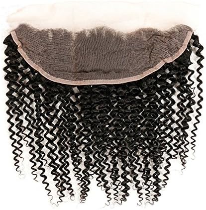 Brazilian Kinky Curly Virgin Hair 13x4 Ear To Ear Lace Frontal Closure Curly Human Hair Extensions (12inch)
