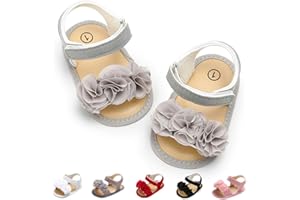 LAFEGEN Infant Baby Girls Summer Sandals Newborn Toddler First Walker Crib Dress Shoes