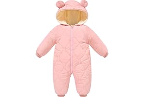 uideazone Baby Snowsuit Newborn Winter Clothes 0-24 Months Coat Jumpsuit Infant Boys Girls Hooded Puffer Jacket