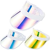 3 Pack Colored Sun Visor Hat Women Men Plastic Clear Visors Hats