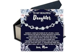 CALLA DECORGIFTS To My Daughter Bracelet From Mom And Dad With Heartfelt Message & Elegant Box, Valentines Gifts For Daughter, Jewelry Gift For Daughter From Mother and Father On Birthday, Graduation
