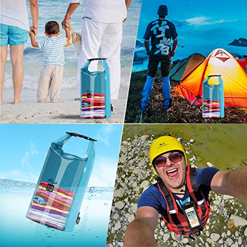 AiRunTech 10L Floating Waterproof Dry Bags Sack Beach Storage Bags Boating Kayaking Snowboarding Rafting Canoe Accessory Camping Fishing Gear Outdoor Duffle Bags Waterproof Phone Case - Thumbnail 7