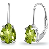 Sterling Silver Earrings for Women, Birthstone Earrings, Genuine-Synthetic Gemstone Earrings, Teardrop Earrings, Leverback Earrings, Huggie Earrings for Women, Dangle Earrings, Drop Earrings for Women