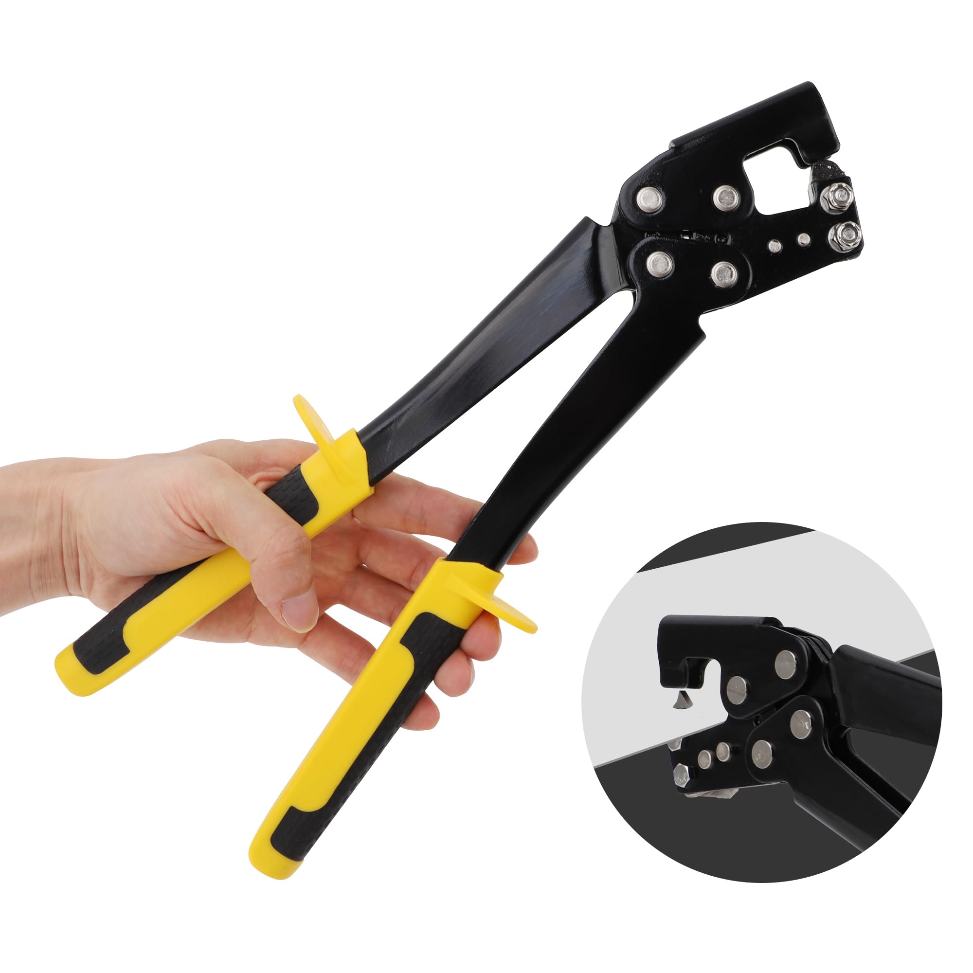 Profil Verbundzange Trockenbau,310mm Profilverbundzange,Trockenbau Zange,Crimpzange Leichte Stahlkiel-Lochzange Mit Griff Bolzen Crimper für Dekorationsdecken 8