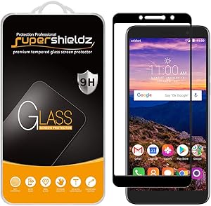 (2 Pack) Supershieldz for Alcatel Onyx, Alcatel TCL A1X (A503DL) and Alcatel 1X (2019) Tempered Glass Screen Protector, (Full Screen Coverage) Anti Scratch, Bubble Free (Black)