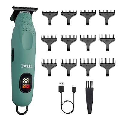 IWEEL Beard Trimmer for Men Professional Hair Trimmer for Men Hair Clippers Eletric Razor Shavers Zero Gapped T Blade Edgers Liners Cordless Rechargeable Mustache Grooming Kit for Body