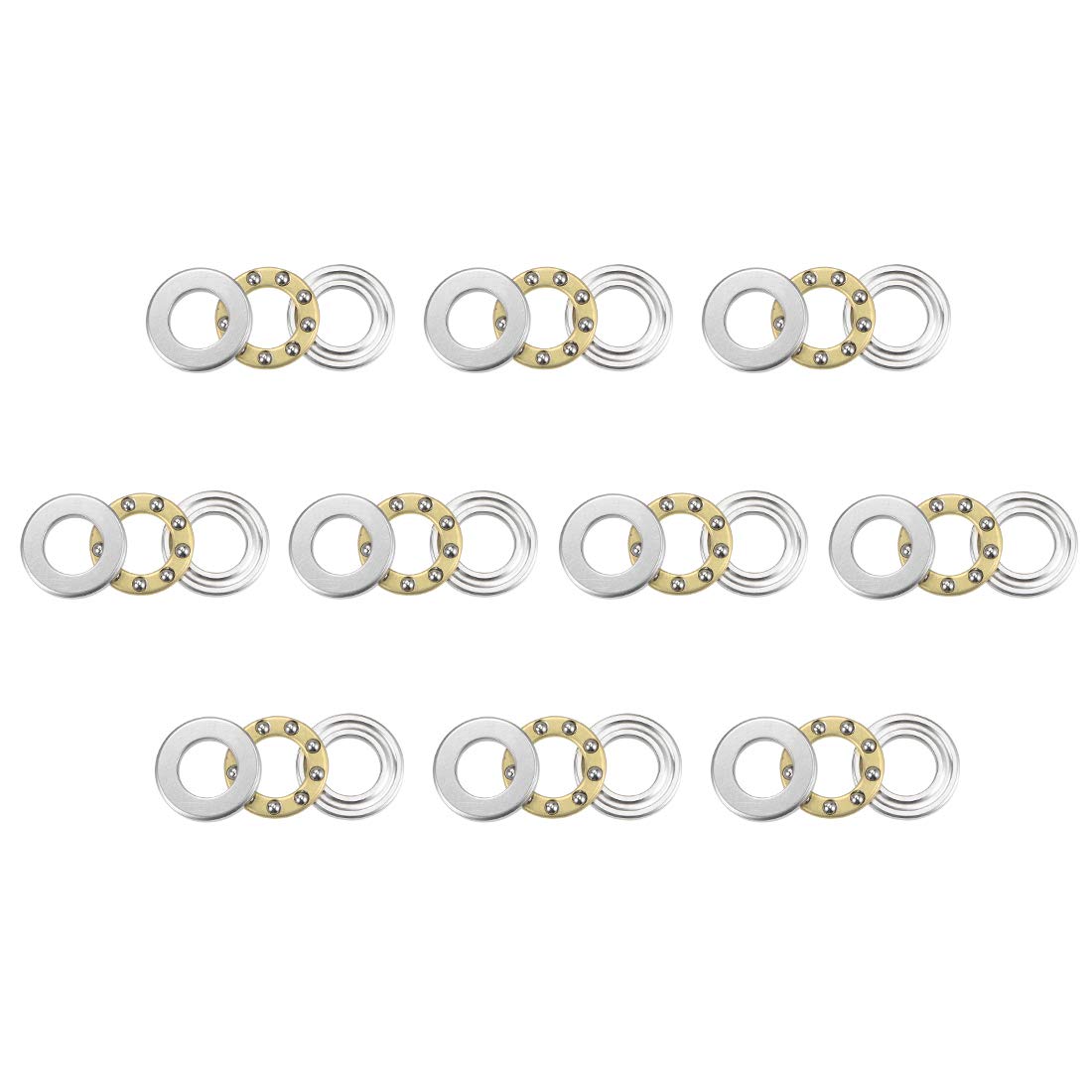 sourcing map F6-14M Thrust Ball Bearings 6mm x 14mm x 5mm Chrome Steel Single Direction 10pcs