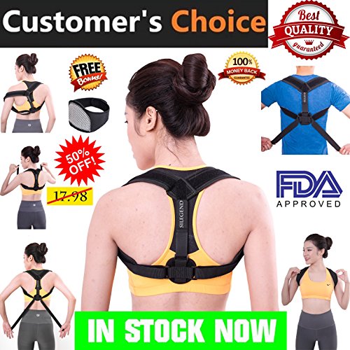Posture Corrector For Women And Men - Free Neck Brace,Brace Thoracic Kyphosis,Adjustable Correct Brace,Shoulder Brace,Lower And Upper Back Pain Relief,COMFORTABLE EASY TO WEAR