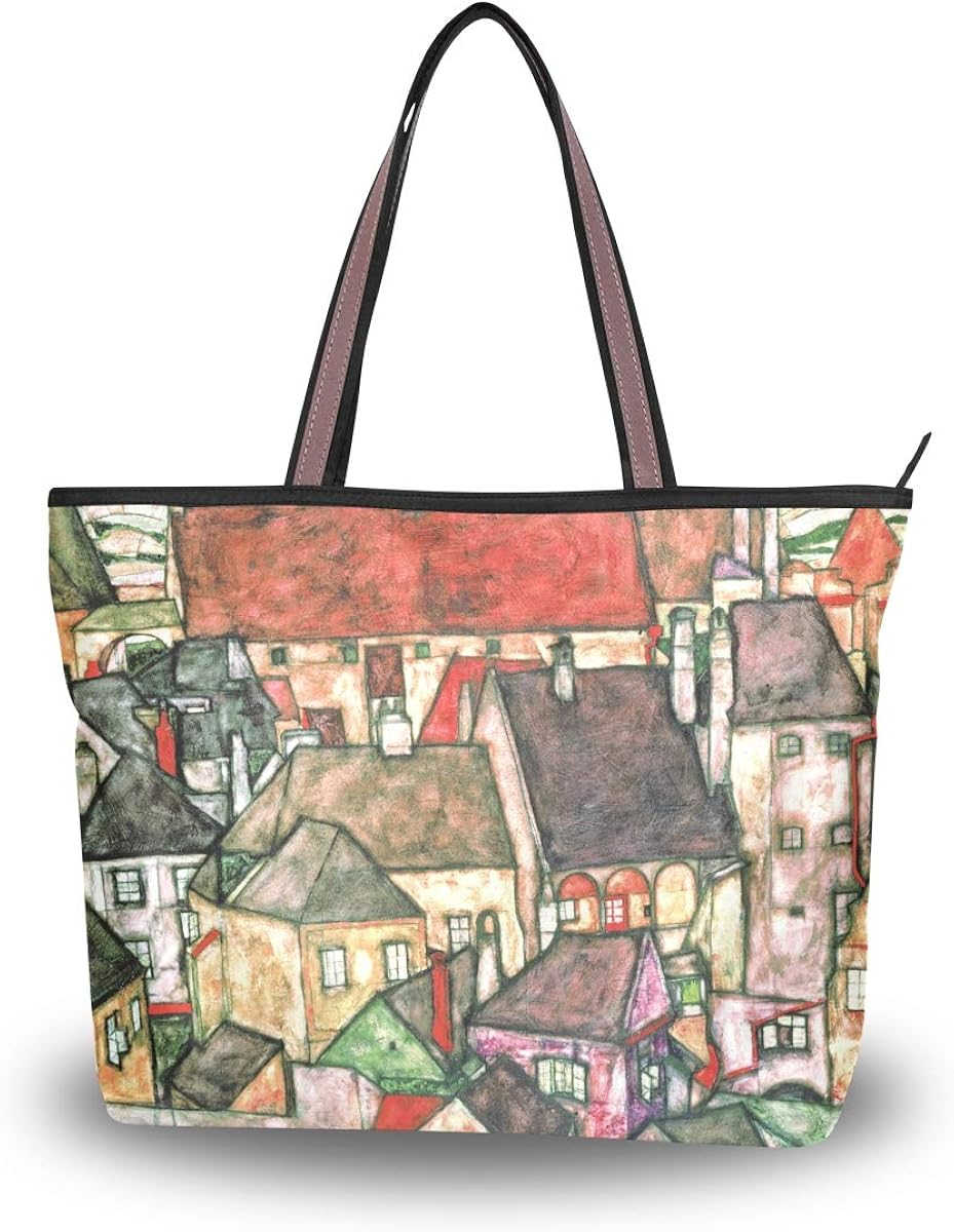 Mnsruu Large Tote Bag Shoulder Bag Ea Cau E I Oͽ ޥe A E I Ae Schiller Town Arts Oil Paint Travel Totes Luggage Travel Gear Intunedrinks Com