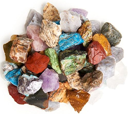Digging Dolls: 2 lbs Natural Premium Madagascar Rough Stone Mix - Large Size - 1" to 1.5" Average - Raw Rough Rocks for Arts, Crafts, Tumbling, Polishing, Gem Mining, Wire Wrapping and More!