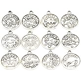BNRESALE 24 PCS Metal Zodiac Charms for Jewelry Making Vintage Constellation Pendant Beads for DIY Bracelet Necklace