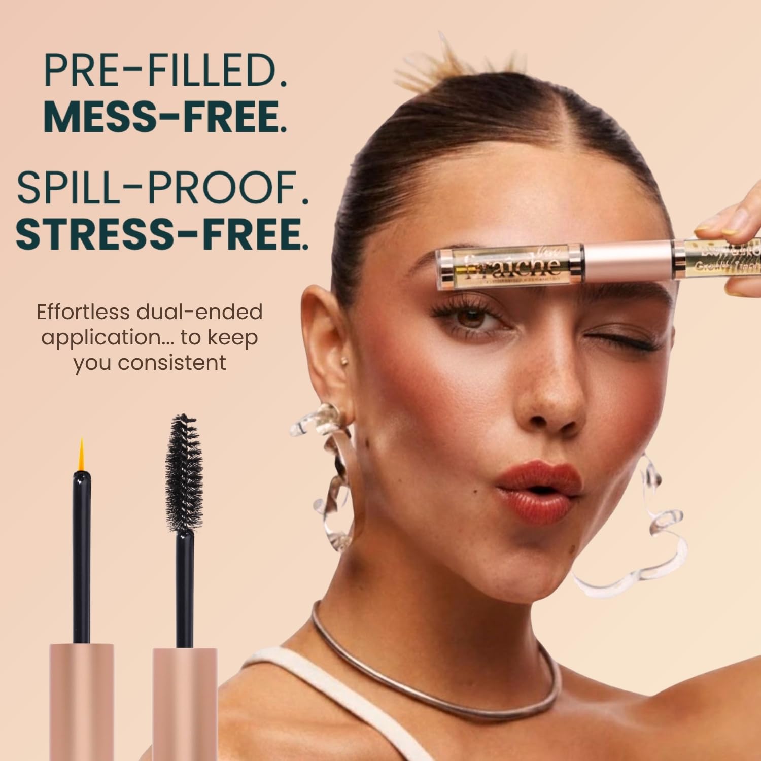 USDA Organic Castor Oil Lash Serum - Premium All Natural Cold Pressed Castor Oil Eyelash Growth Serum with Mascara Tube - Eyelash Treatment and Conditioner - For Thicker and Fuller Lashes