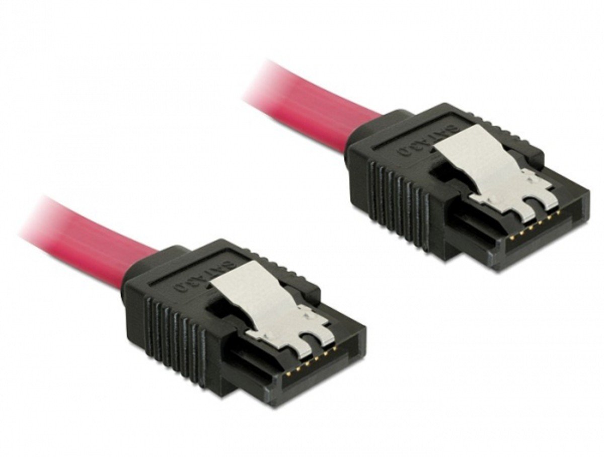 Delock - Cable SATA 6Gb-s 30cm red bored bored metal red 0.3m