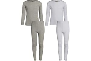 Sweet & Sassy Girls' Thermal Underwear - 4 Piece Waffle Knit Top and Long Johns (Toddler/Girl)