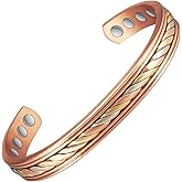 EnerMagiX Copper Bracelets for Women Men, Three -Color Gold Woven Adjustable Magnetic Bracelet, Copper Jewelry Gift (1009)