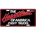 Signs 4 Fun Parody License Plate | Chevy Truck Heartbeat | 12” x 6” Decorative License Plate | Decoration Plate for Vehicle/Wall | Man Cave Decorations | Made in The USA