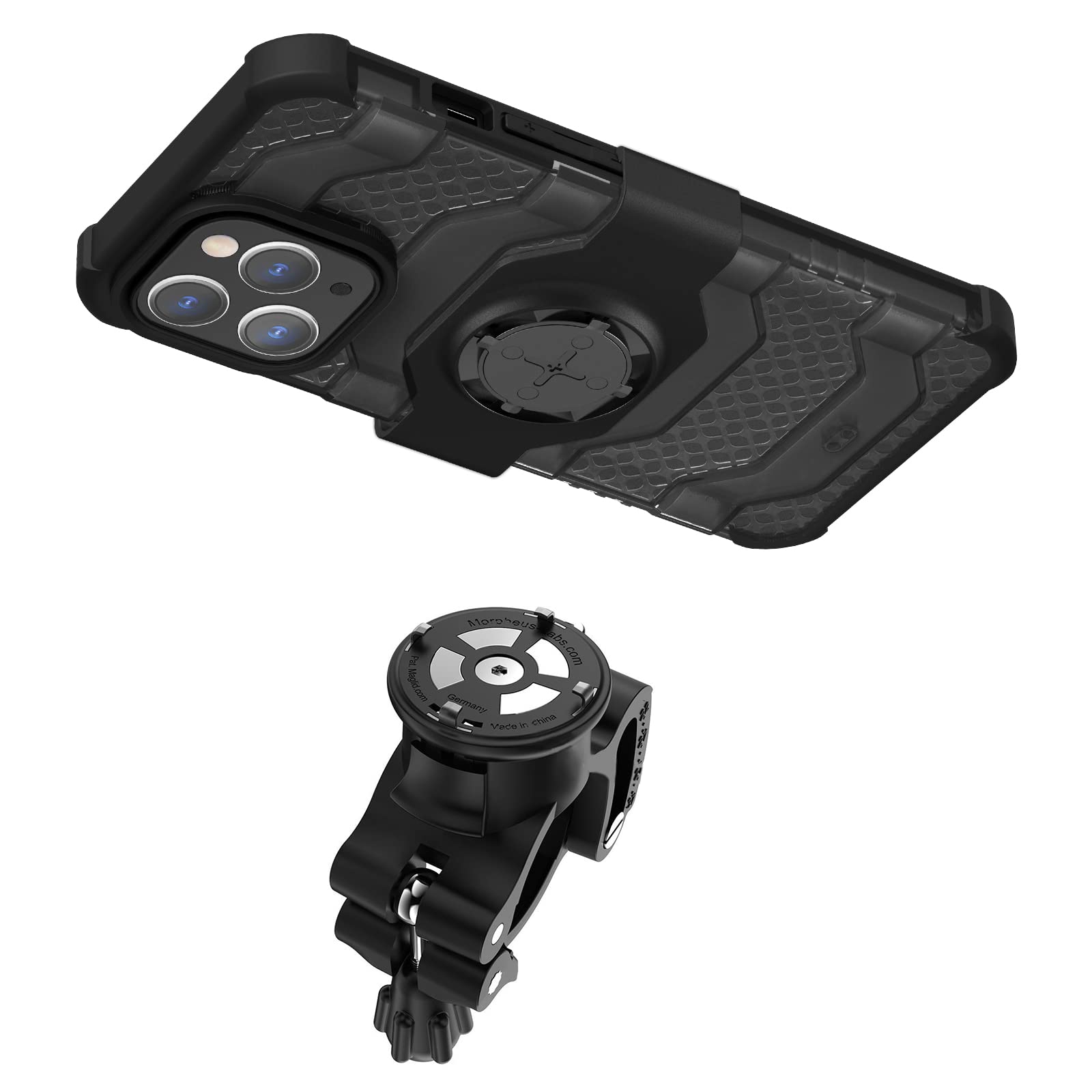 Morpheus M4s BikeKit Qlip Neo for iPhone 13 Pro - bike mount iPhone 13pro - mount & iPhone 13 Pro case with detachable adapter for bike, DropTest, with Quick Lock, Bike Kit ip13 PRO