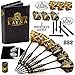 Professional Steel Tip Darts Set with GlFT Accessories Case - Throwing Darts with Adjustable Length - 6 Brass Barrels 20 Grams + 12 Aluminum Shafts 2 Sizes + 12 Flights + Dart Sharpener