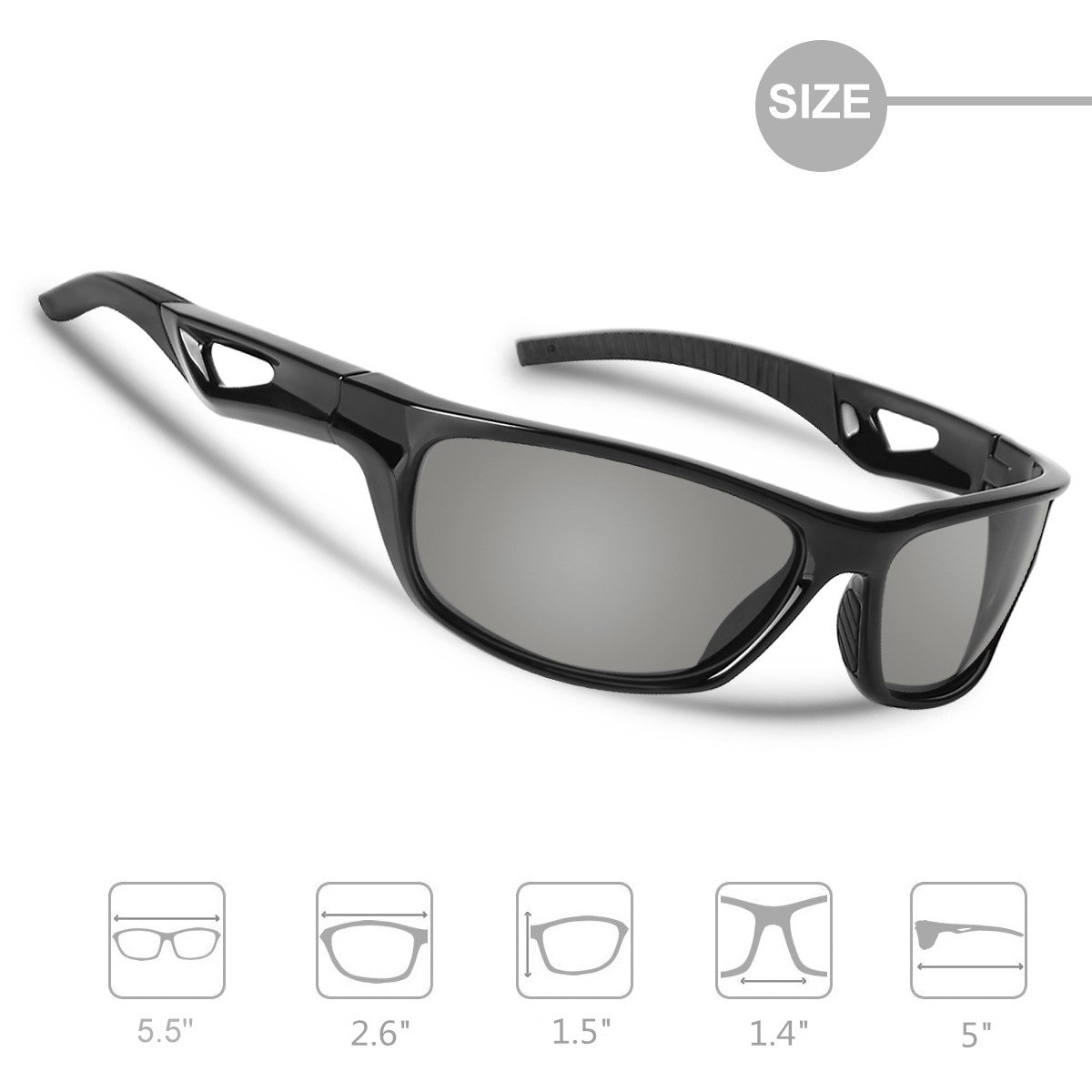 WONGKUO Polarized Sunglasses For Men Women Sport Glasses UV Protection TR90 Frame