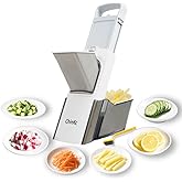 ChinKc Upgrade Safe Mandoline Slicer for Kitchen,Adjustable Vegetable Food Chopper Onion Potato Fries Cutter, Veggie Salad Ju