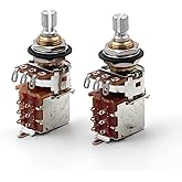 500k Pots for Guitars, Push Pull Guitar Pots, Bourns Potentiometer, Short Split Shaft, Audio taper, The Art of Tone, Pair (2X)
