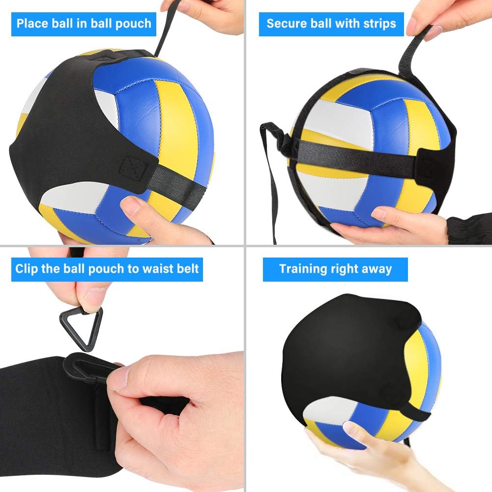 LINGSFIRE Volleyball Training Equipment Aid, Adjustable Waist Belt Soccer Volleyball Trainer Elastic Volleyball Hitting Trainer to Beginner or Volleyball Player for Practice Serving (Four Claws) : Sports & Outdoors