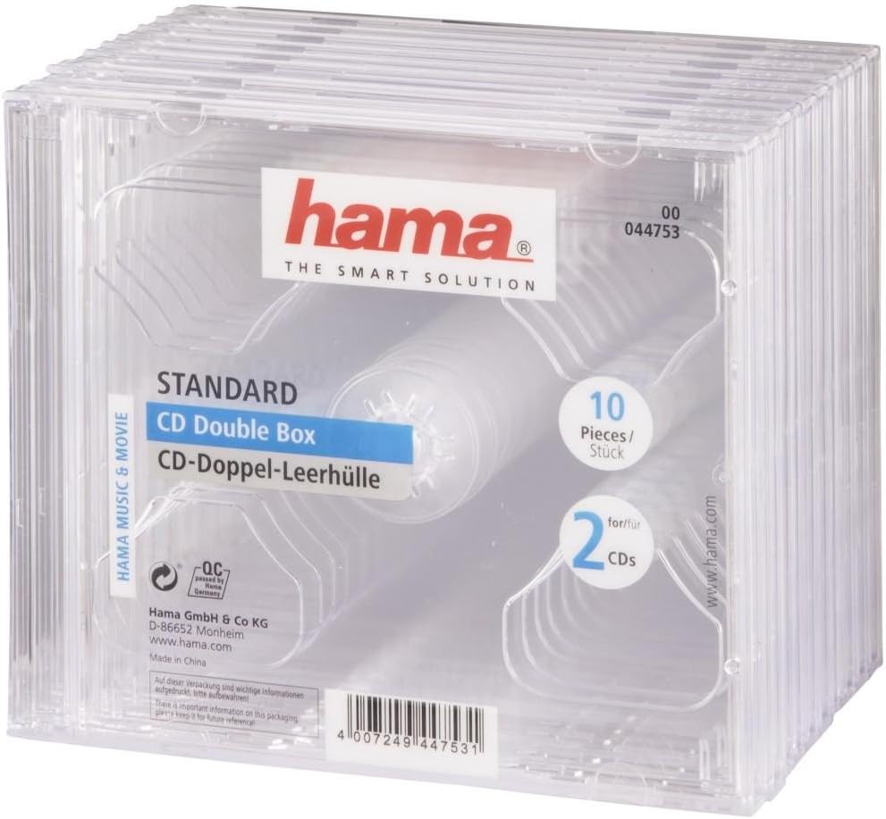 Hama 44753 - Carcasa doble para CD (10 unidades), transparente: Amazon.es: Informática