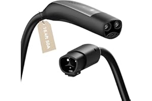 EG EVGOER Extension Cord for Tesla, 50A Max Support 12kW with NACS Connector, Extension Cable for Level 1 and 2 EV Charger Compatible with All Tesla Models (16.4 ft)