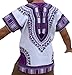 RaanPahMuang Brand Unisex Bright African White Dashiki Cotton Shirt #21 Medium Purple X-Large