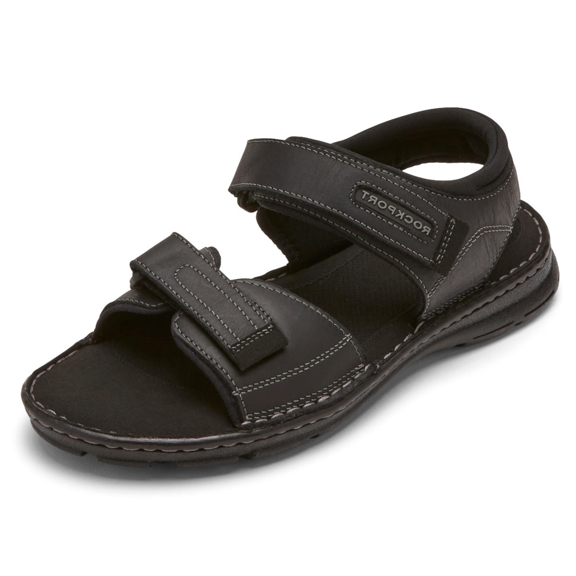 Photo 1 of Rockport Men's Darwyn Quarter Strap Sandal, Black LEA II, 9.5