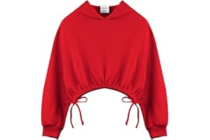 GBTBYS Girls Crop Tops Hoodies Long Sleeve Cute Shirring Tied Design Dancing Fashion Pullover Sweatshirts for 5-14 Years