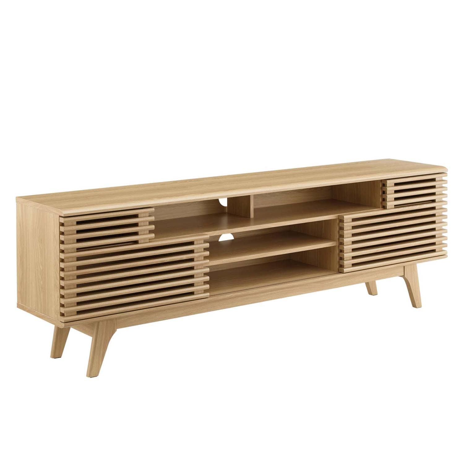 Photo 1 of ***BOX1/2***Modway Render Mid-Century Modern Low Profile 71 Inch Media Console TV Stand in Oak, 71"