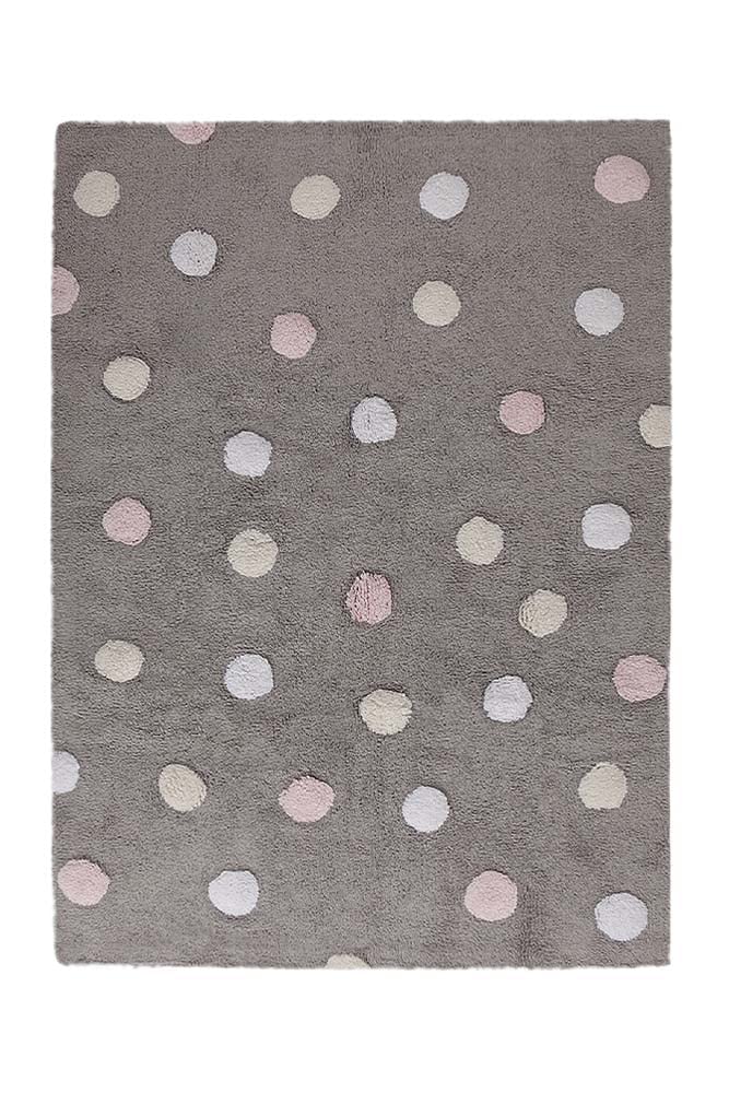 Lorena Canals Topos Tricolour Washable Rug (Grey/Pink)