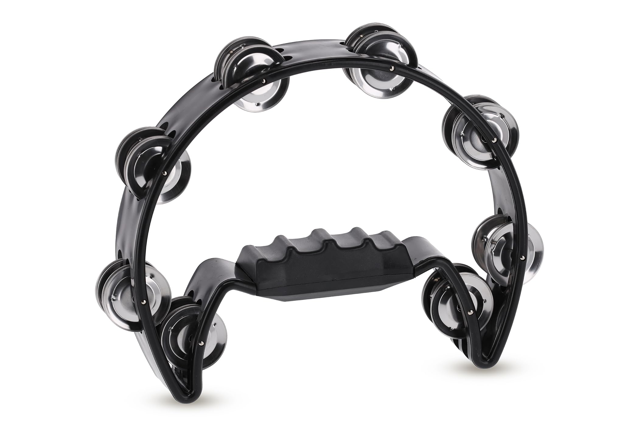 GEWA jingle wreath half moon - 16-pairs of chrome-plated jingles - double row - color black