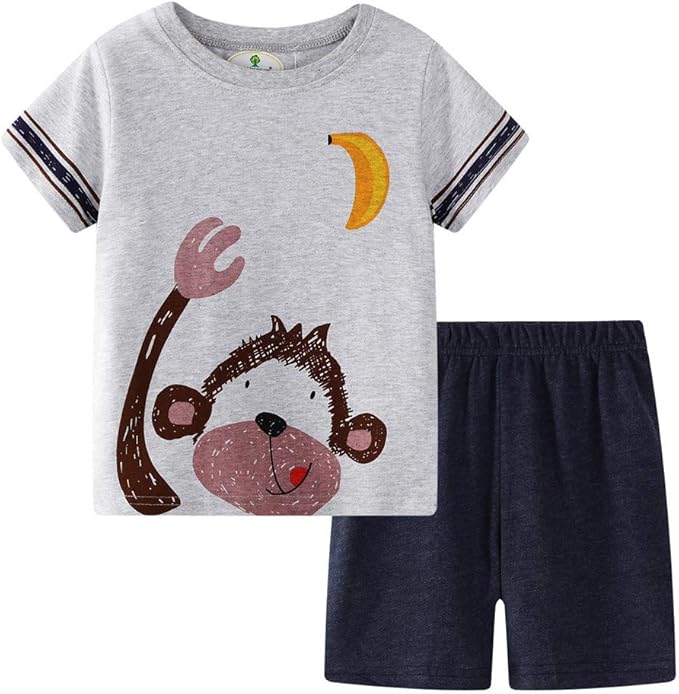 Moneycom Enfants Bebes Garcons Filles Pyjamas Dessin Anime Tops T Shirt Shorts 2pc Tenues Ensemble Anniversaire Chic Ceremonie Mariage 2019 Neuf Gris Amazon Fr Vetements Et Accessoires