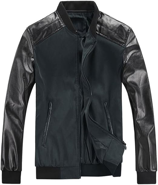Amazon 春 ブルゾン メンズ ジャケット 薄手 綿 コットン 色切替デザイン 上着 L グリーン コート ジャケット 通販