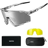 VOZAPOW Polarized Cycling Glasses for Men Women, PC Lens UV Protection Sports Sunglasses for Running Baseball Softball