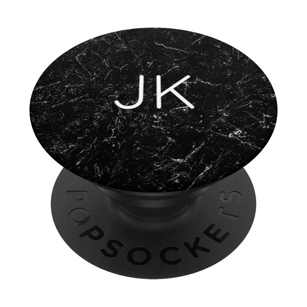 JK - Monogram 2 Letters Double Initial Alphabets Monogrammed PopSockets Grip and Stand for Phones and Tablets