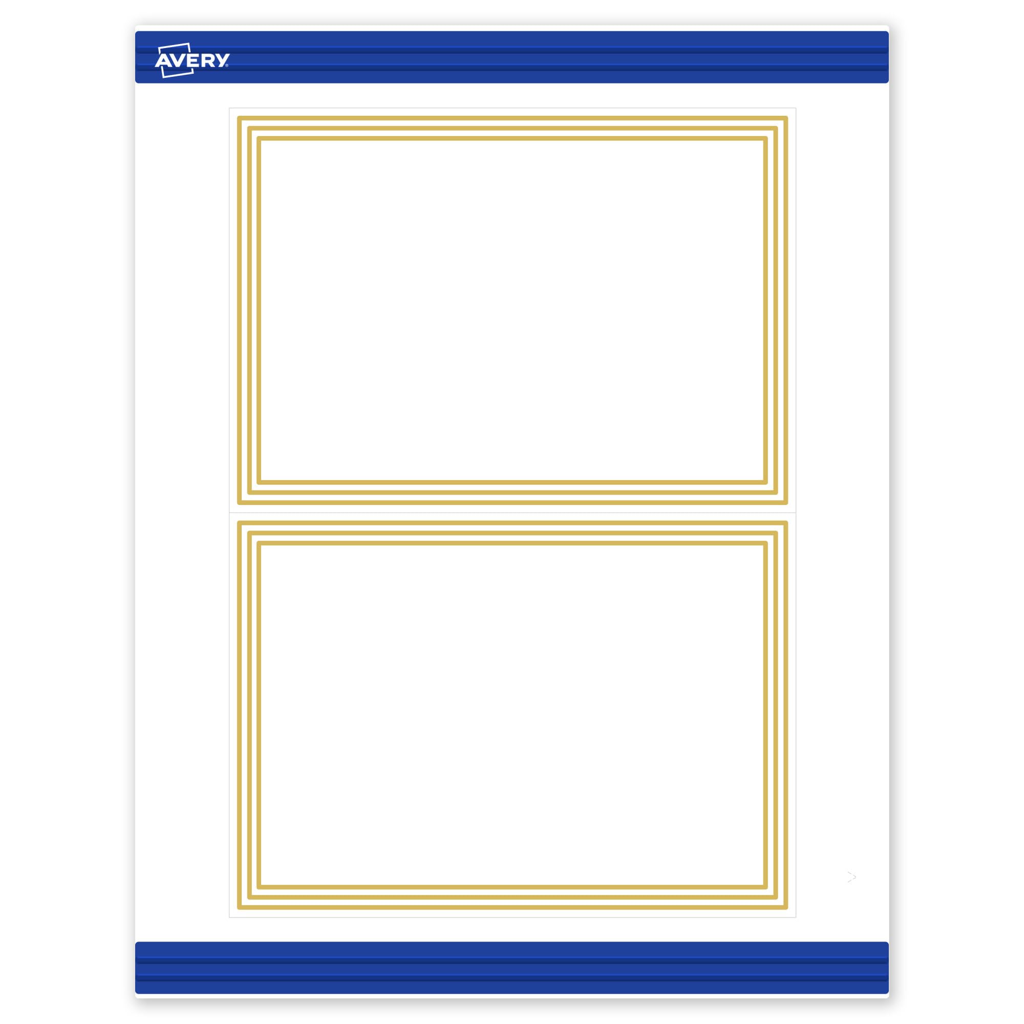 Photo 1 of Avery Printable Rectangle Invitation Cards, Gold Multi-Lined Border, 5" x 7", Matte White, Laser/Inkjet, 20ct, Great for Invitation Cards