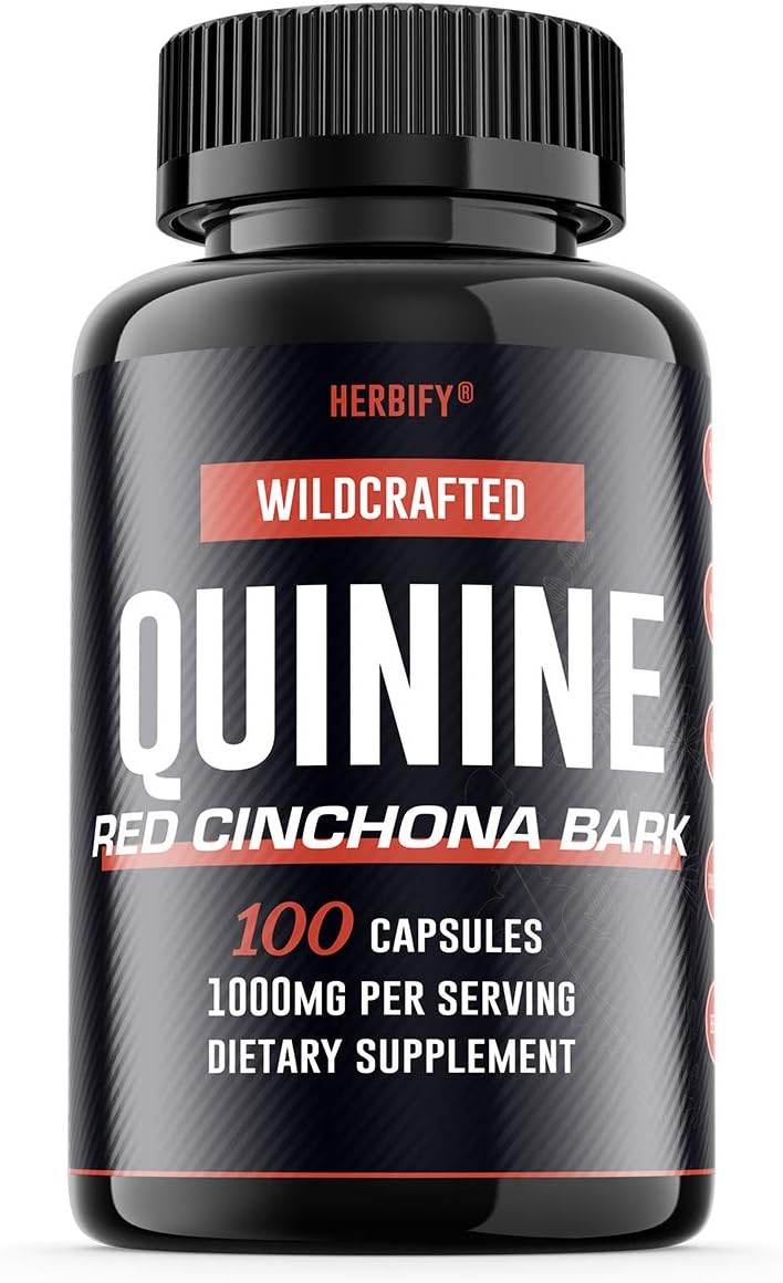 Quinine Pills 1000mg, Red Cinchona Bark (Cinchona succirubra