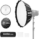 Godox S65W Softbox 65cm/25.6" White Inner Bowens Mount with Diffuser/Carry | Case Quick-Setup Durable Softbox, Compact for Photography Shooting/Continous Light/Strobe Flash/Portrait