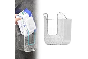 KAMATION Kitchen Wipes Storage Box, 2024 New No Punching Wall-Mounted Tissue Holder for Bathroom, Refillable Wipes Container Box, Toilet Wipes Container for Bathroom, Clear Tissue Wipes Dispenser (Grey*1pcs)