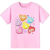 Boys Girls Valentines Day Love Heart Shirts Toddler Valentines Casual Funny T-Shirt Outfit 1-7 Years