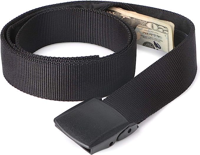 ISOP Travel Hidden Pocket Belt for Money | Ultimate Survival Tools Included | Security Black Belts - Cash | Safe Anti-Theft Wallet | Emergency Preparedness | Belt Wallet | Concealed Waist Pouch