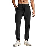 CRZ YOGA Athletic Joggers for Men 31" - Lightweight Running Training Pants with Zip Pockets and Ankle Zippers
