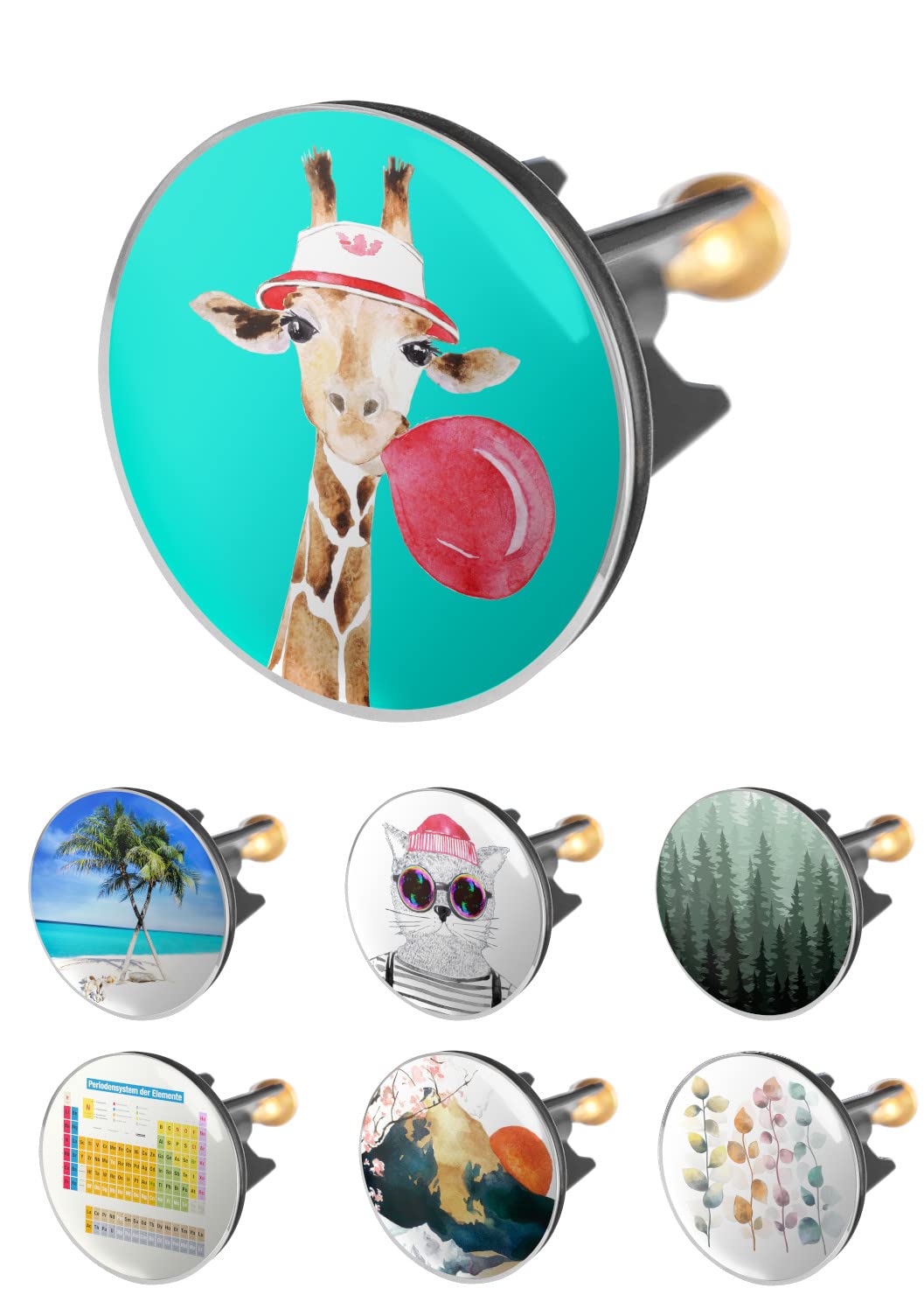 Arteneur Sink Plug 40 mm Giraffe - Stainless Steel Eccentric Plug with Extra Heavy Brass Screw for Stable Hold | Universal Drain Plug for Sink โ image 1