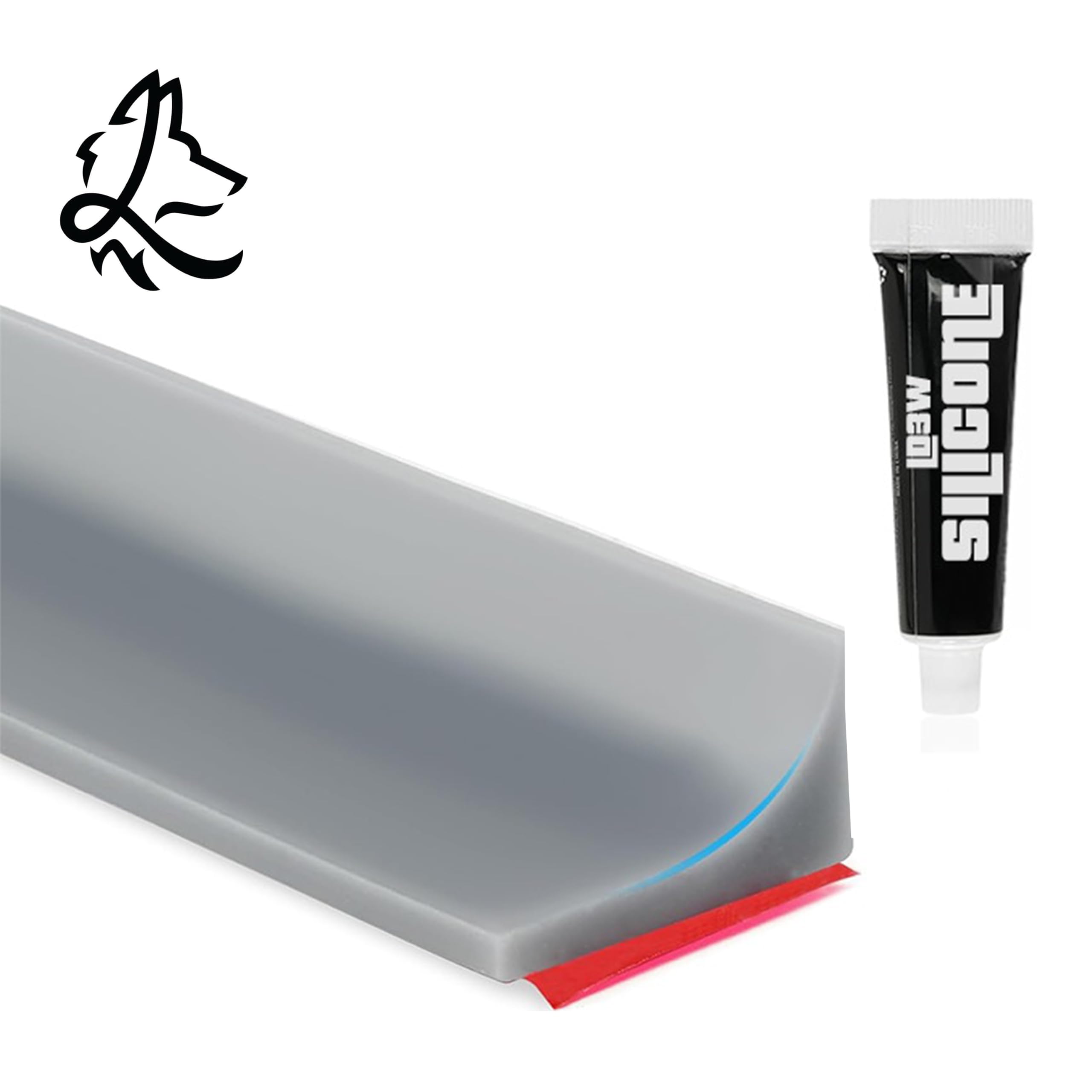 GRIS Shower Door Seal for Glass Wall - Bottom Seal, White, Black, Grey or Transparent (2 metres)