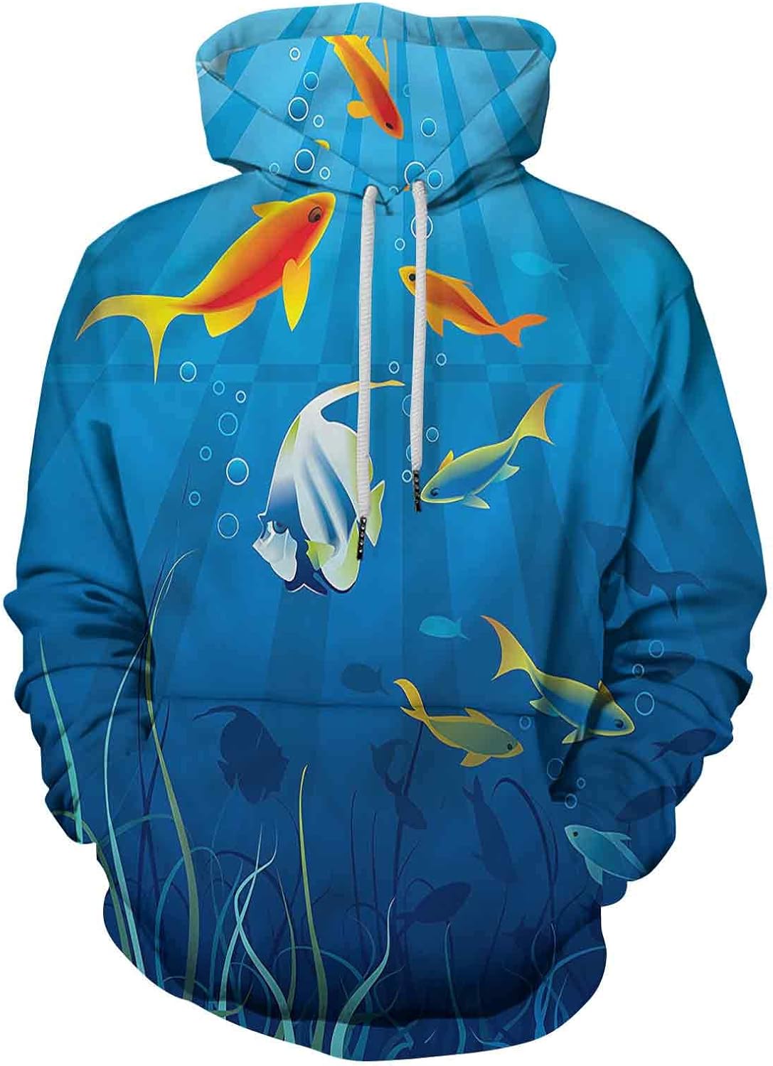 Marine Fashion Hoodie Hooded Tropic Fish Swimming in Sea: Amazon.ca