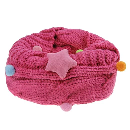 Kinder Winter kuschliger Schal Rundschal warm Strickschal Loopschal Kinderschal Halstuch mit Stern Muster (Geeignet für 2-14 